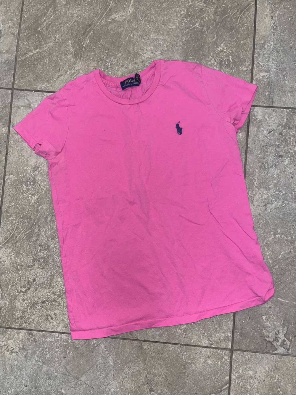 Polo by Ralph Lauren Pink Short Sleeve Crewneck Tee with Navy Pony